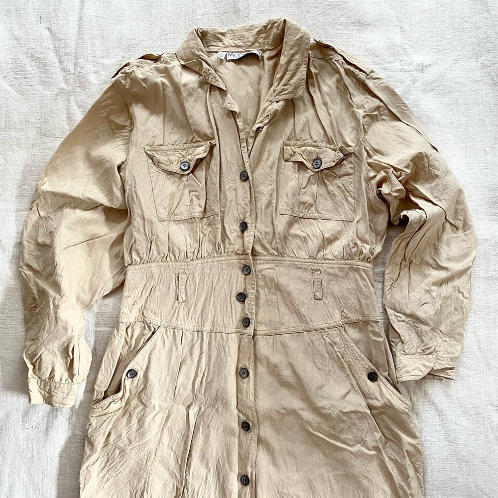 VTG Pure Silk Safari Style Dress
